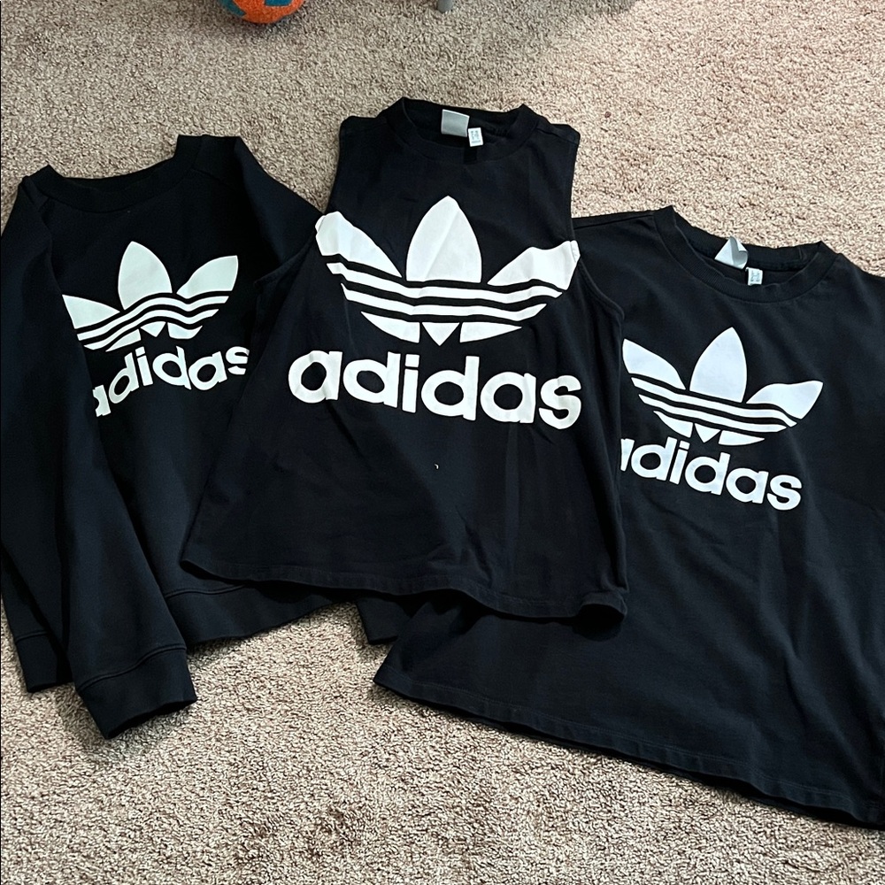 adidas Sweatshirts & Tee Set with White Trefoil Logo